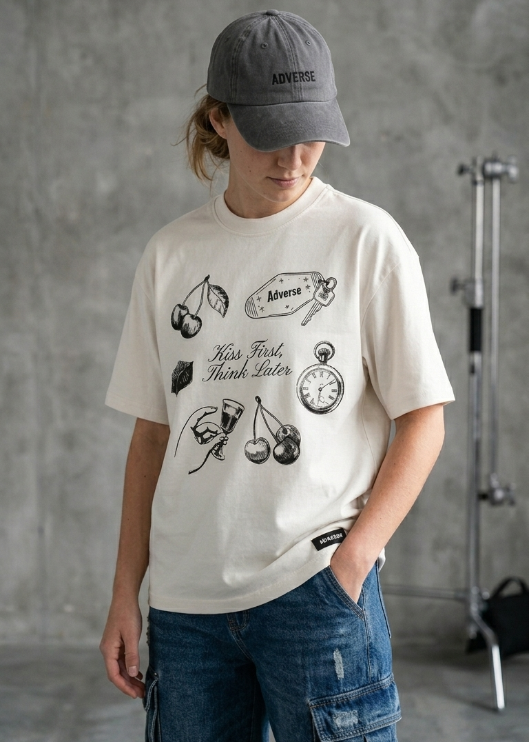 Camiseta Kiss First, Think Later